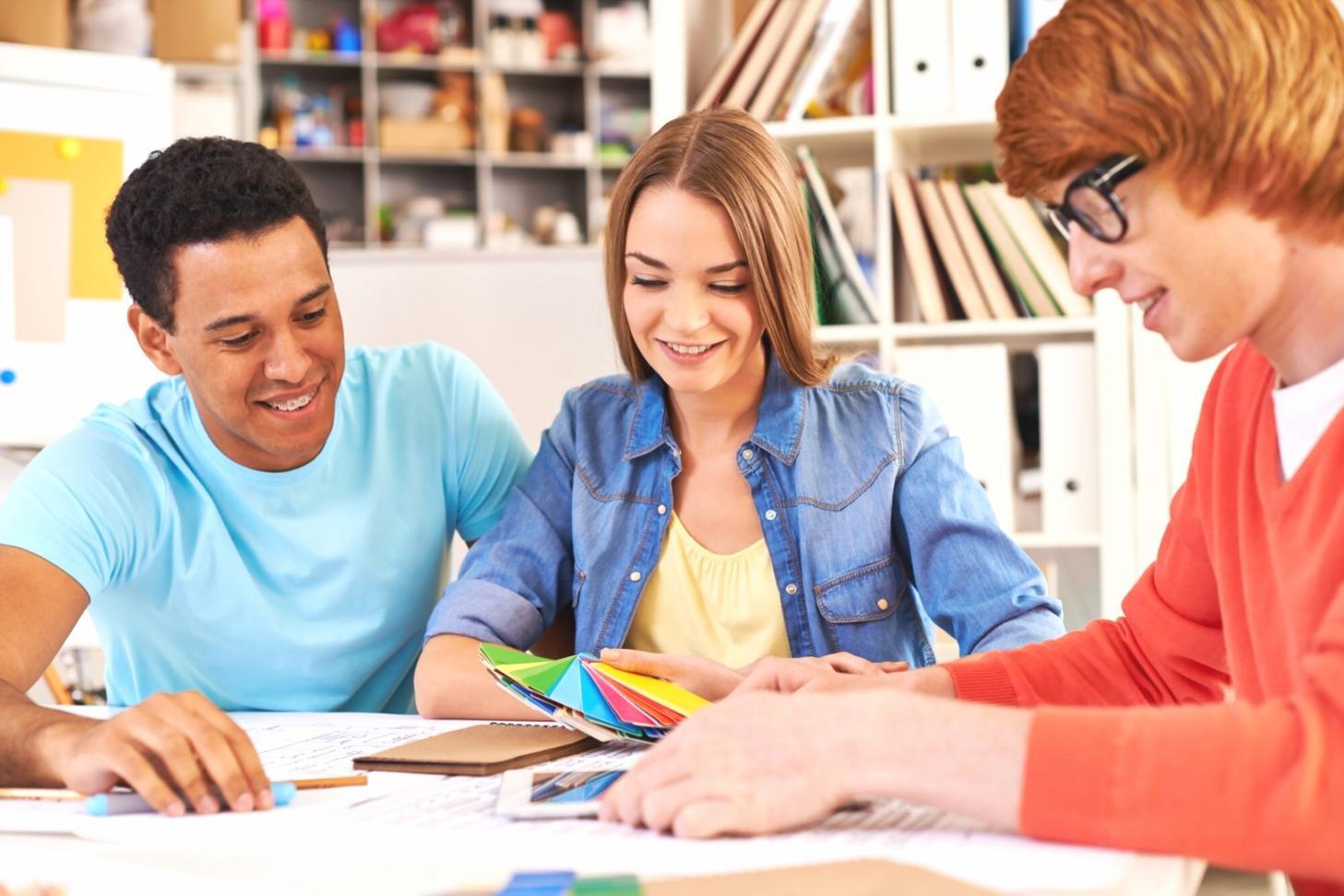 Workshop environment showing students engaging with practical financial exercises